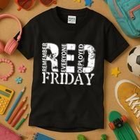 Red Friday Remember Everyone Deployed Kids T-Shirt thumb 3