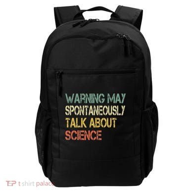 Retro Funny Scientist Warning May Talk About Science Teacher Backpack
