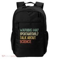 Retro Funny Scientist Warning May Talk About Science Teacher Backpack thumb 0