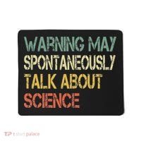 Retro Funny Scientist Warning May Talk About Science Teacher Mousepad thumb 0