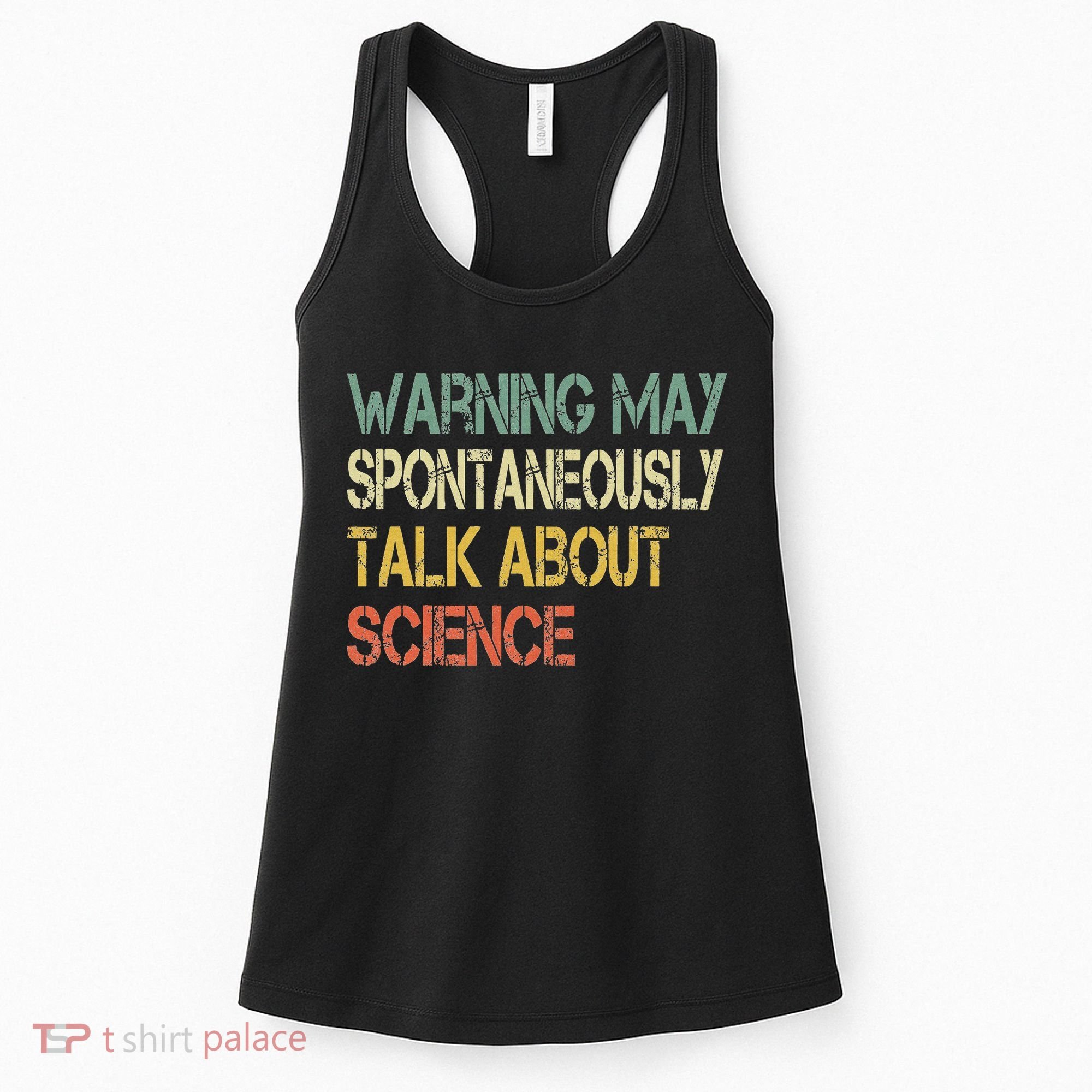 Retro Funny Scientist Warning May Talk About Science Teacher Women's Tank Top