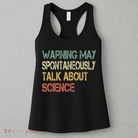 Retro Funny Scientist Warning May Talk About Science Teacher Women's Tank Top thumb 3
