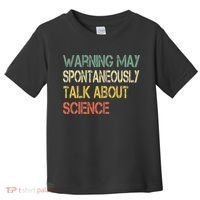 Retro Funny Scientist Warning May Talk About Science Teacher Toddler T-Shirt thumb 0
