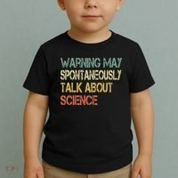 Retro Funny Scientist Warning May Talk About Science Teacher Toddler T-Shirt thumb 2
