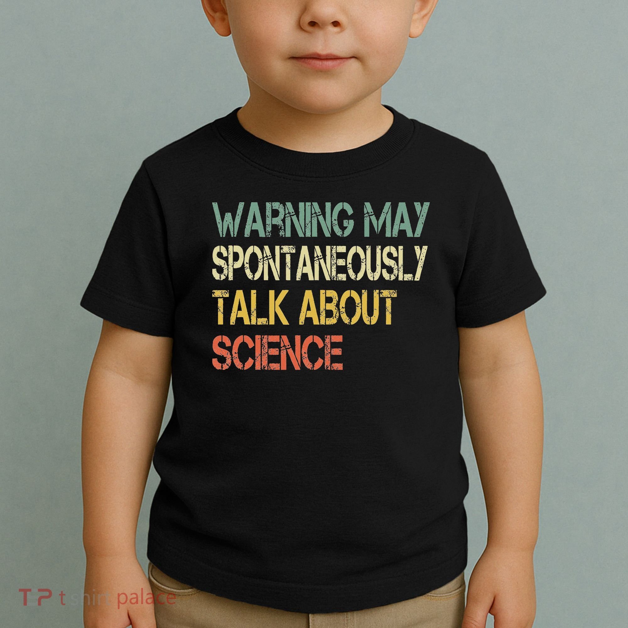 Retro Funny Scientist Warning May Talk About Science Teacher Toddler T-Shirt