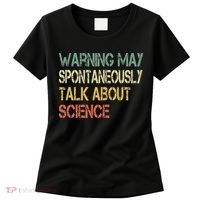 Retro Funny Scientist Warning May Talk About Science Teacher Women's T-Shirt thumb 0