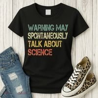 Retro Funny Scientist Warning May Talk About Science Teacher Women's T-Shirt thumb 3