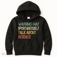 Retro Funny Scientist Warning May Talk About Science Teacher Kids Hoodie thumb 0
