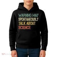Retro Funny Scientist Warning May Talk About Science Teacher Kids Hoodie thumb 4