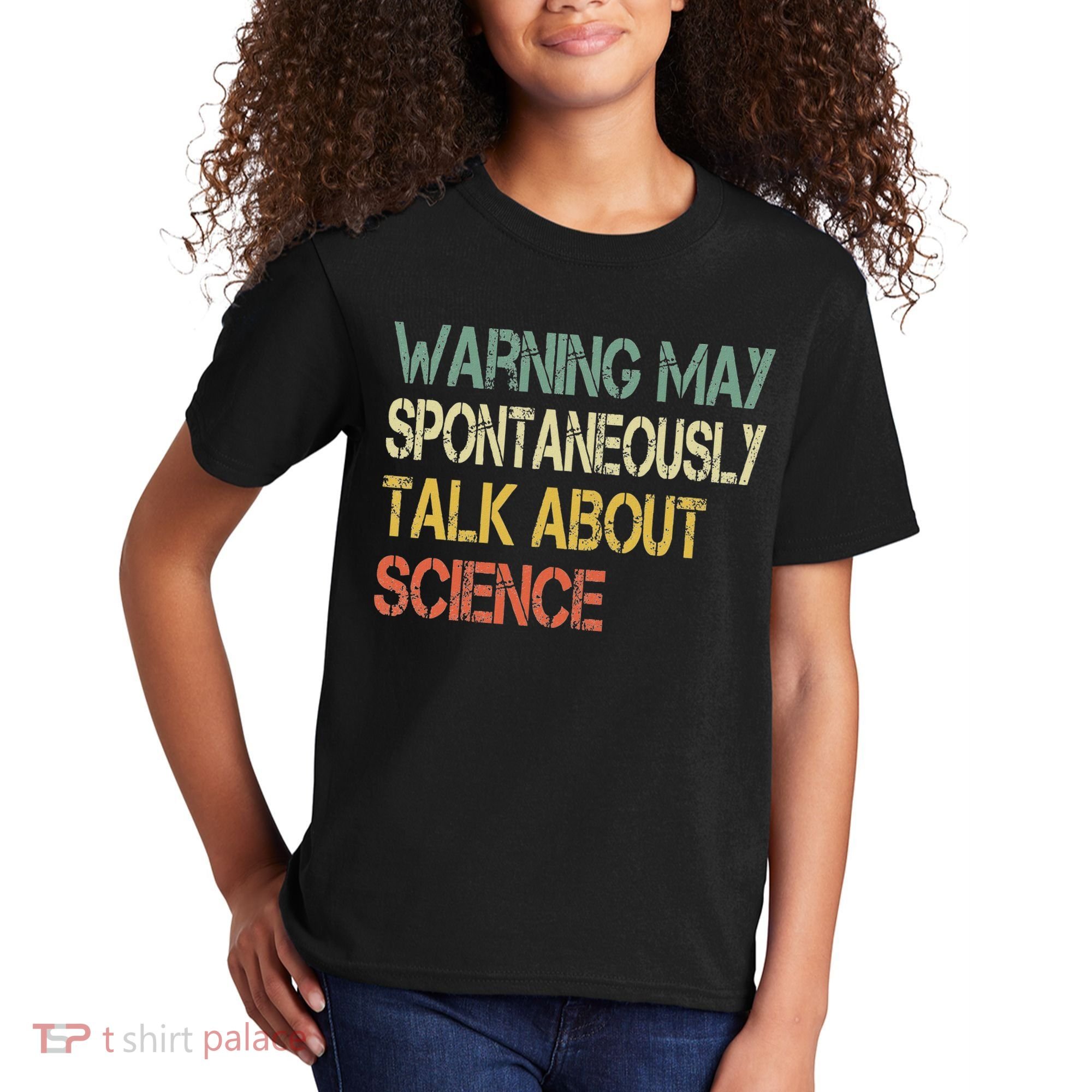 Retro Funny Scientist Warning May Talk About Science Teacher Kids T-Shirt