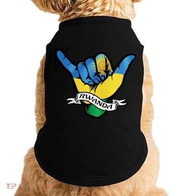 Rwanda Flag Shaka Hand Symbol Doggie Tank