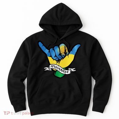 Rwanda Flag Shaka Hand Symbol Hoodie