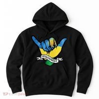 Rwanda Flag Shaka Hand Symbol Hoodie thumb 0