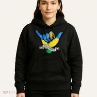Rwanda Flag Shaka Hand Symbol Hoodie thumb 5