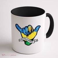Rwanda Flag Shaka Hand Symbol Coffee Mug thumb 1