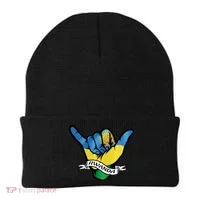 Rwanda Flag Shaka Hand Symbol Beanie thumb 0