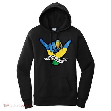 Rwanda Flag Shaka Hand Symbol Women's Hoodie