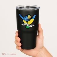 Rwanda Flag Shaka Hand Symbol Tumbler thumb 2