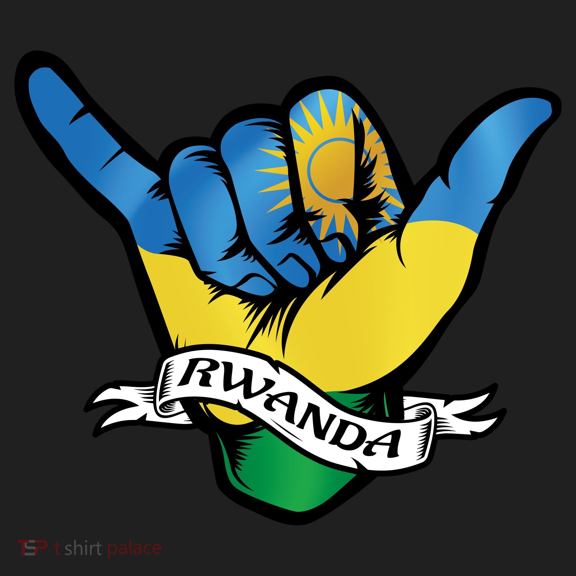 Rwanda Flag Shaka Hand Symbol Tumbler