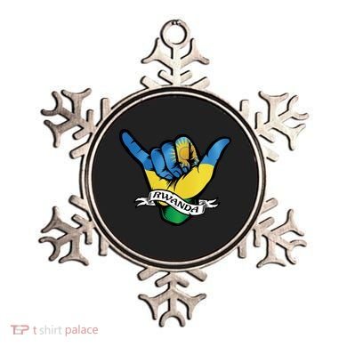 Rwanda Flag Shaka Hand Symbol Ornament