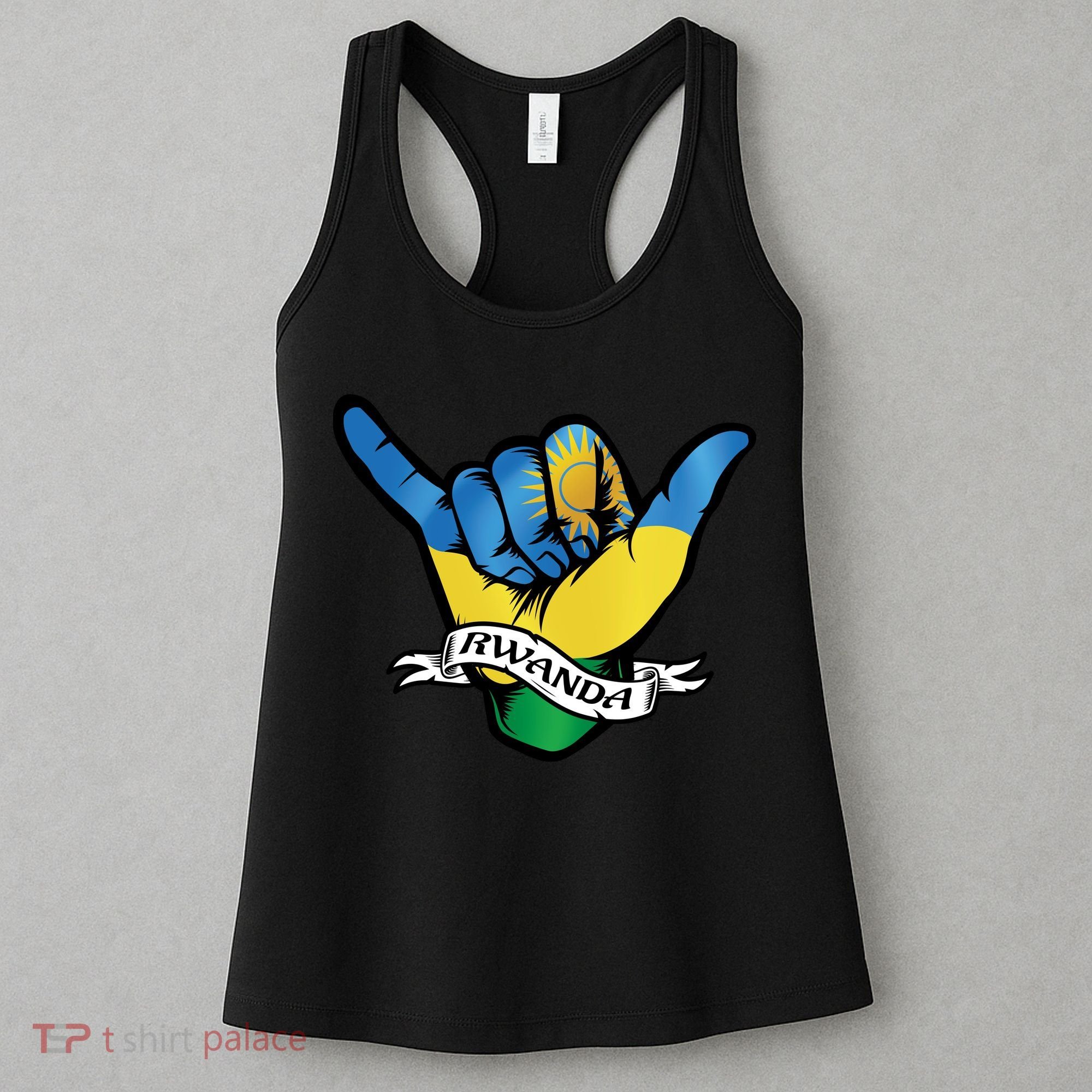 Rwanda Flag Shaka Hand Symbol Women's Tank Top