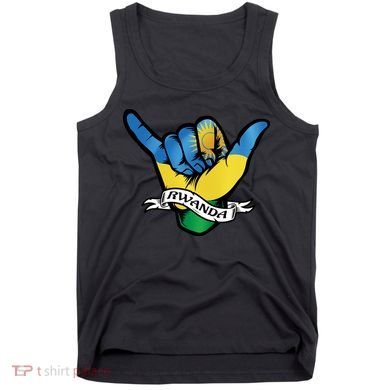 Rwanda Flag Shaka Hand Symbol Tank Top