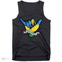Rwanda Flag Shaka Hand Symbol Tank Top thumb 0