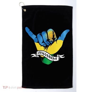 Rwanda Flag Shaka Hand Symbol Golf Towel