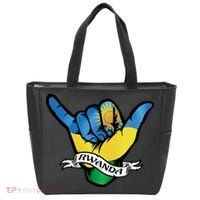 Rwanda Flag Shaka Hand Symbol Tote Bag thumb 0