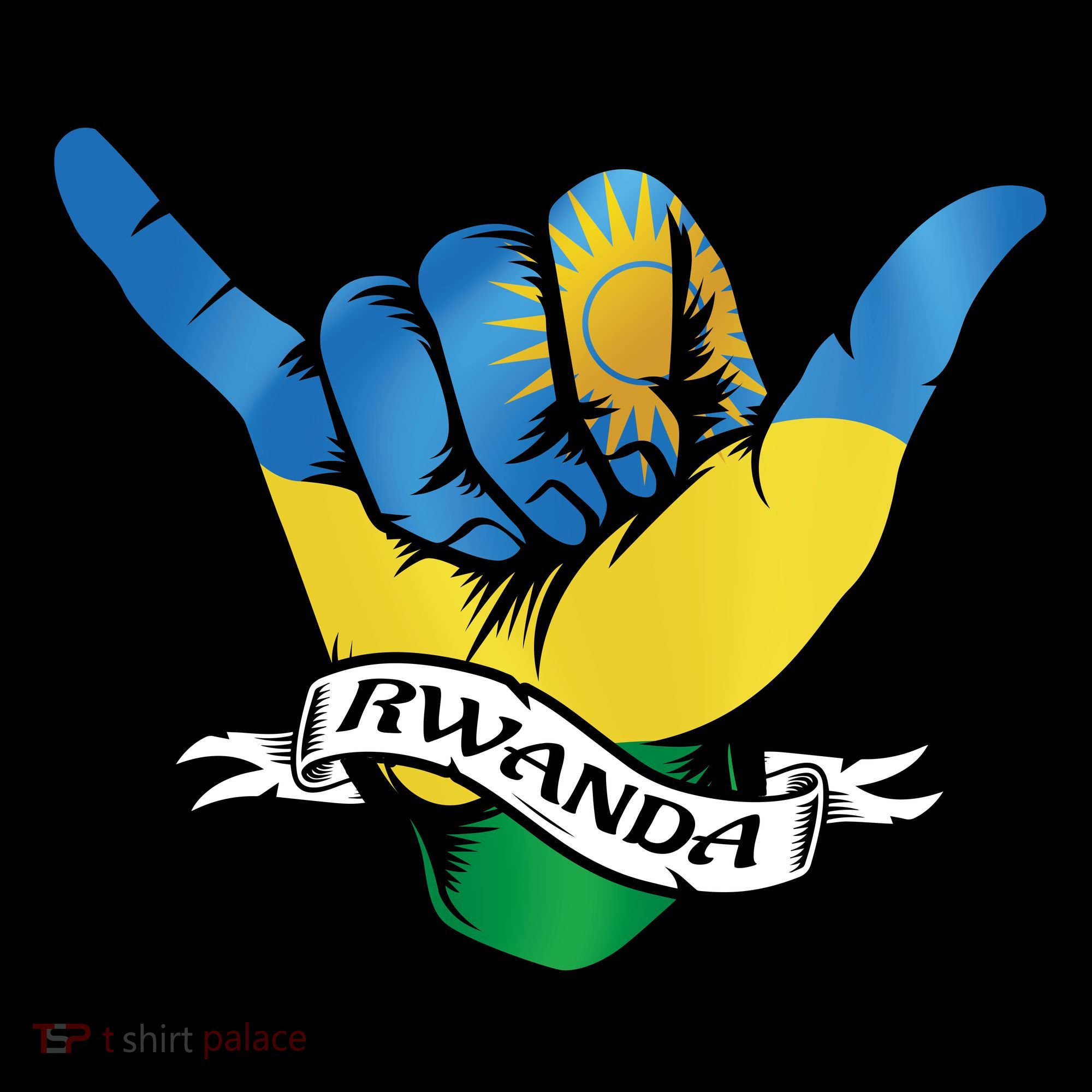 Rwanda Flag Shaka Hand Symbol Tote Bag
