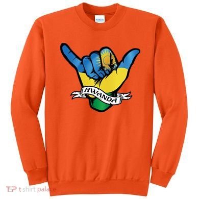 Rwanda Flag Shaka Hand Symbol Sweatshirt