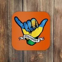 Rwanda Flag Shaka Hand Symbol Coaster thumb 0