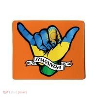 Rwanda Flag Shaka Hand Symbol Mousepad thumb 0