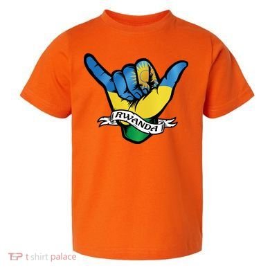 Rwanda Flag Shaka Hand Symbol Toddler T-Shirt