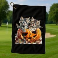 Retro Floral Spooky Season Golf Towel thumb 1