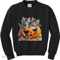 Retro Floral Spooky Season Kids Sweatshirt thumb 0