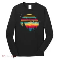 Retro Forest Sunset Nature Valley Long Sleeve Shirt thumb 0