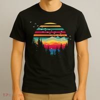 Retro Forest Sunset Nature Valley T-Shirt thumb 3