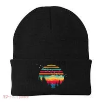 Retro Forest Sunset Nature Valley Beanie thumb 0
