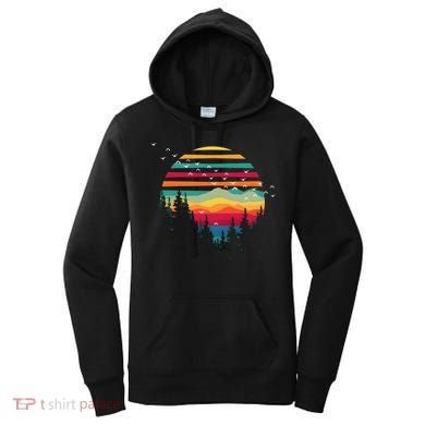Retro Forest Sunset Nature Valley Women's Hoodie