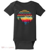 Retro Forest Sunset Nature Valley Baby Bodysuit thumb 0