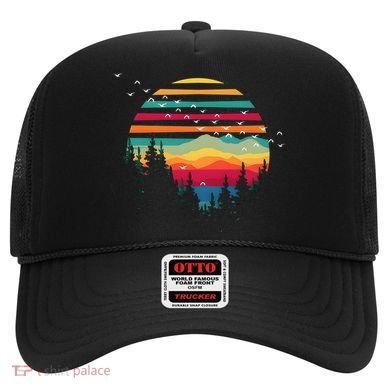 Retro Forest Sunset Nature Valley Hat