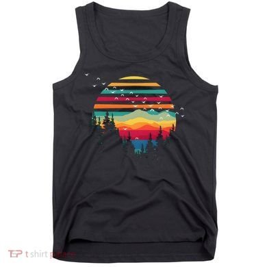 Retro Forest Sunset Nature Valley Tank Top