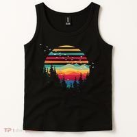 Retro Forest Sunset Nature Valley Tank Top thumb 2
