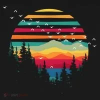 Retro Forest Sunset Nature Valley Tank Top thumb 6