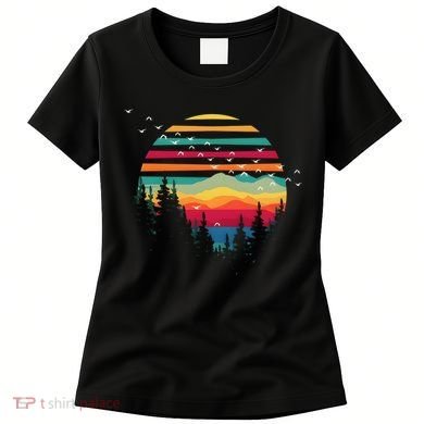 Retro Forest Sunset Nature Valley Women's T-Shirt