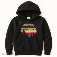 Retro Forest Sunset Nature Valley Kids Hoodie thumb 0
