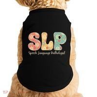 Retro Floral Slp Speech Language Pathologist Speech Therapy Doggie Tank thumb 0