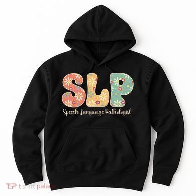 Retro Floral Slp Speech Language Pathologist Speech Therapy Hoodie