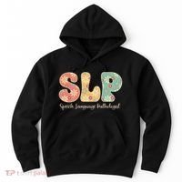 Retro Floral Slp Speech Language Pathologist Speech Therapy Hoodie thumb 0